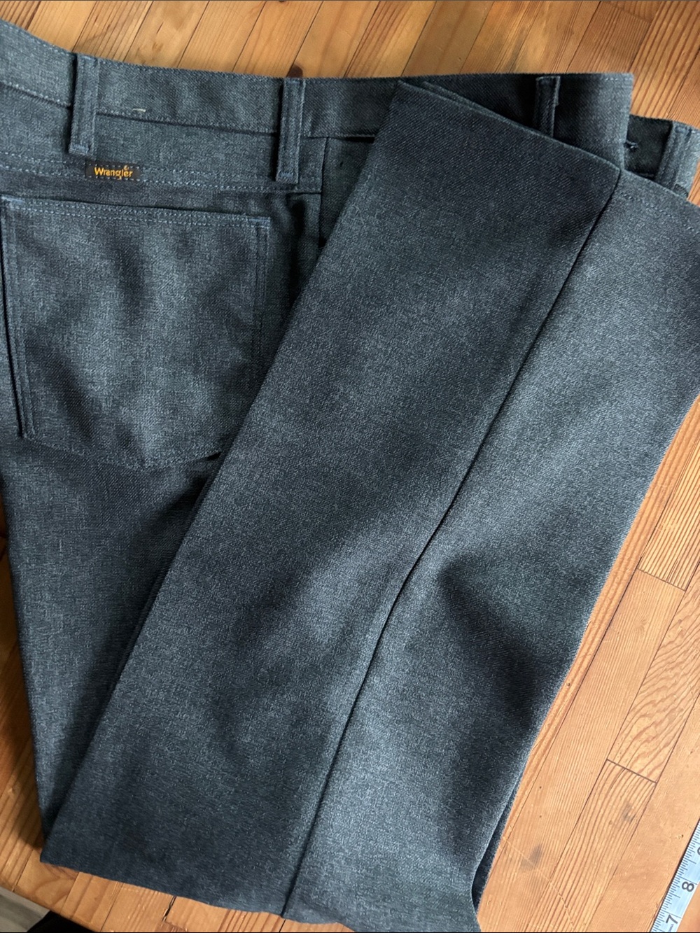 Vintage Wrangler 44/30 Gray-Blue Dress Pants with Subtle Heather